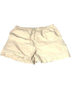 Essentials by Maggie Beige Tan Cotton Elastic Waist Shorts Plus Size 18/20W